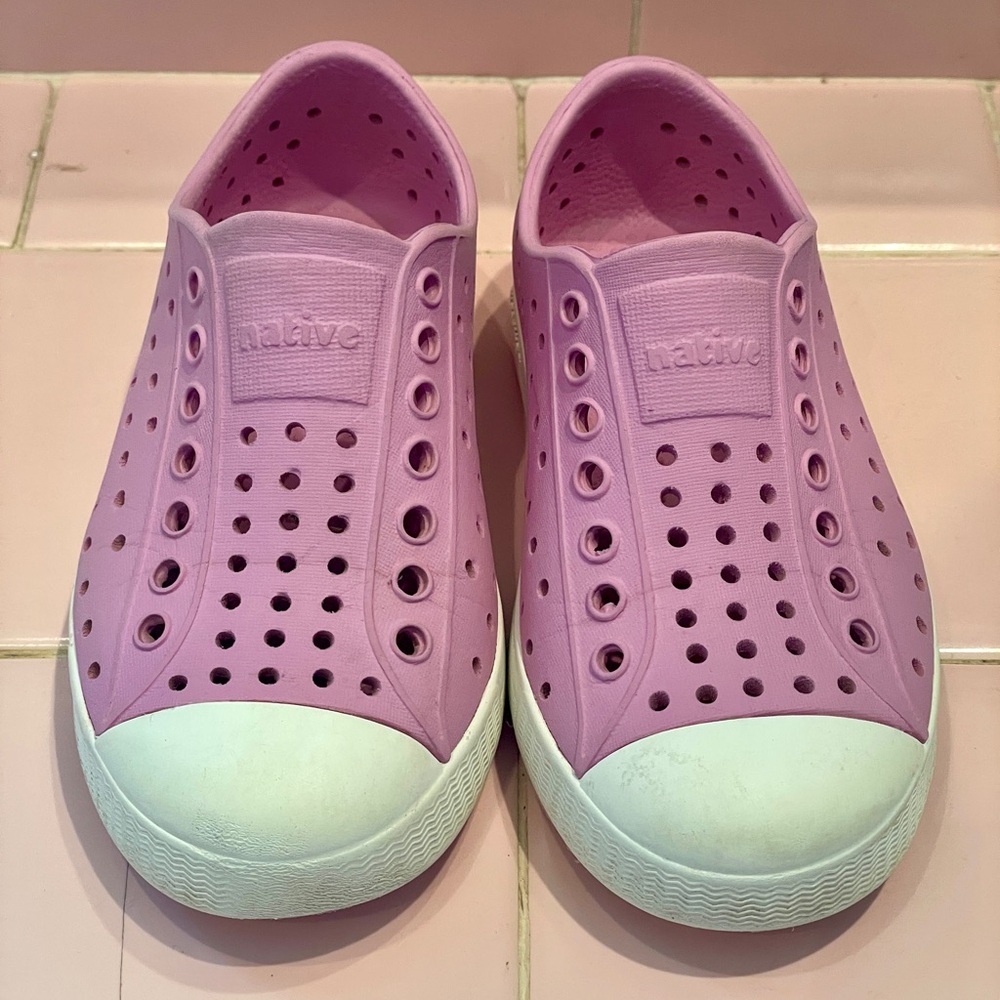 Native Jefferson Sugarlite Kids Sneakers - Light Pink and White
